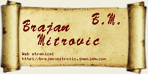 Brajan Mitrović vizit kartica